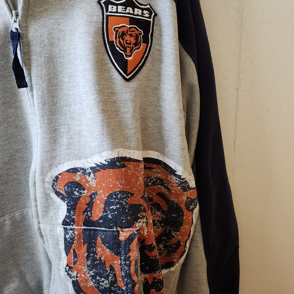 Chicago Bears NFL Men's Full Zip Soft Cotton Polyester Hoodie Size XL - Picture 3 of 6